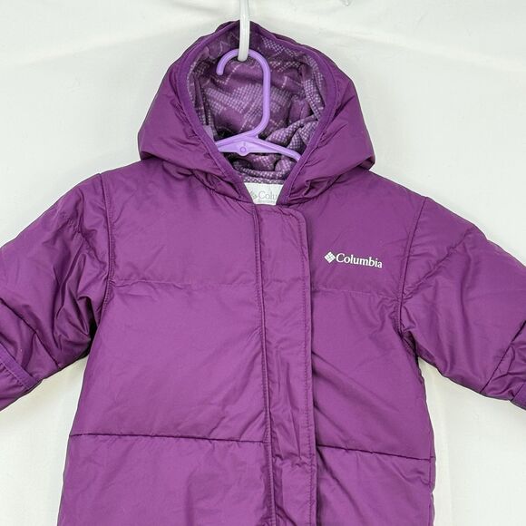 Columbia Snuggly Bunny Bunting Snowsuit 6-12 Months Purple Pre-Owned - Picture 4 of 16